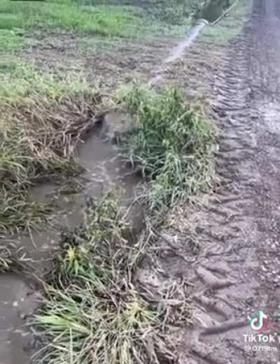 Cleaning out a culvert