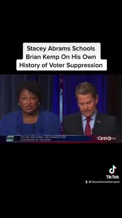 Georgia gubernatorial candidate Stacey Abrams took sitting Governor Brian Kemp to task