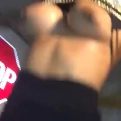 Cardi flashing her tits