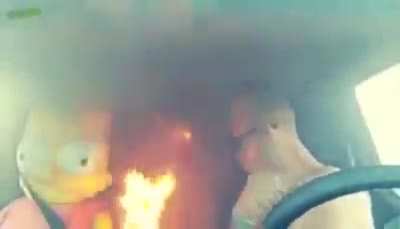 Raver almost lights himself on fire
