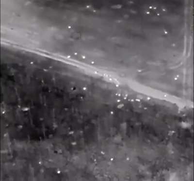 Video shows cluster munitions hitting Russian infantry.