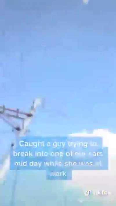 Man gets caught trying to break into a car. Gets confronted and knocked out