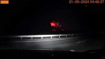 First initial explosion at the ammo depot in Tikhorets was caught on a dashcam.