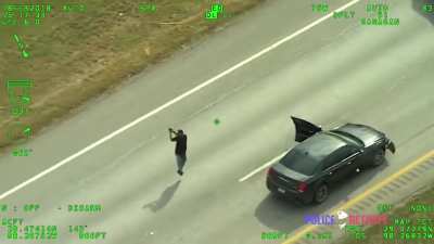 Police chase and shootout in Texas
