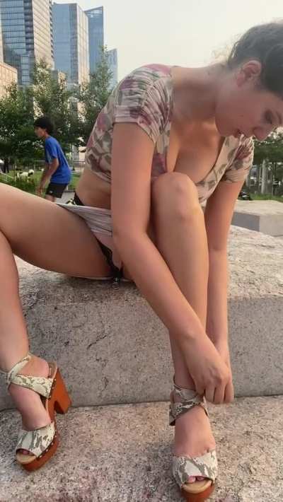 High heels and tummy out [gif]