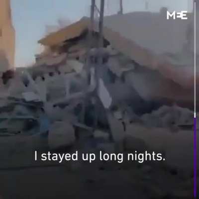 The destruction caused by the bombardment of the occupation forces