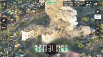 Russian FAB blows up UAF positions in Kozatske. 46.785855, 33.331775 
