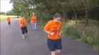 People Running backwards, in reverse.