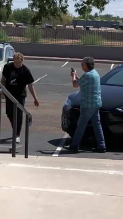 He really pulled a gun out for this? SMFH
