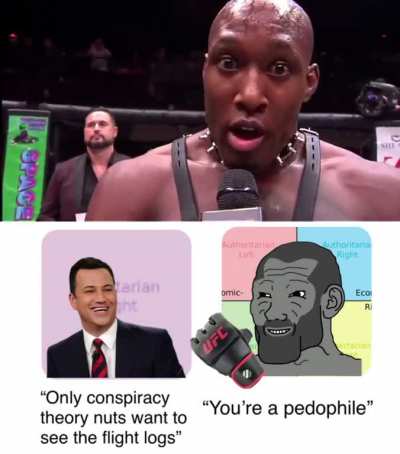 Absolute Giga Chad MMA fighter references Epstein flight logs during post match victory speech