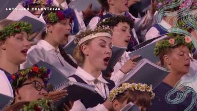Baltic solidarity - here is the Ukrainian anthem performed by 14000 singers in the Latvian song and dance festival