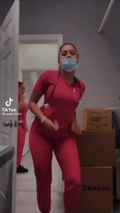 On her break