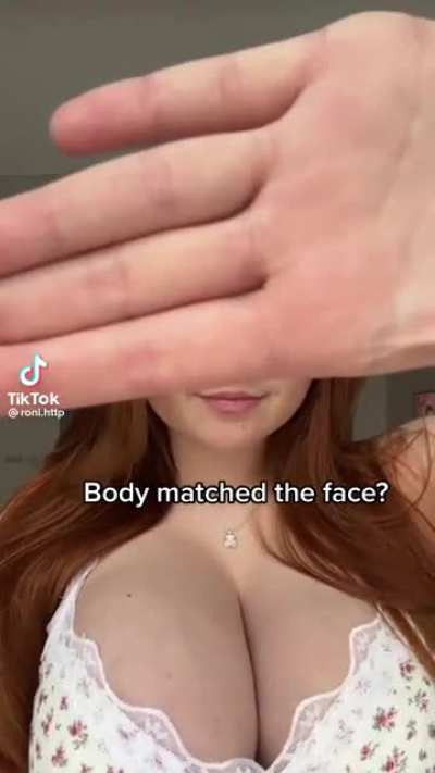 Pretty face, amazing boobs and red hair: Perfection