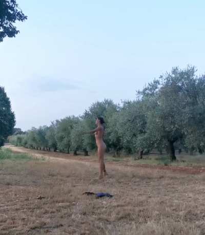 Feeling like a Goddess in an olive grove