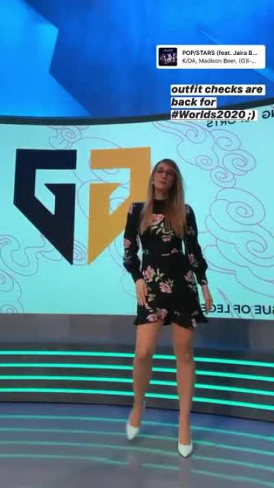 Showing off her sexy legs
