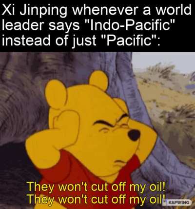 But, Endia doesn't have the balls to cut off China's oil -- even during a full-fledged war!