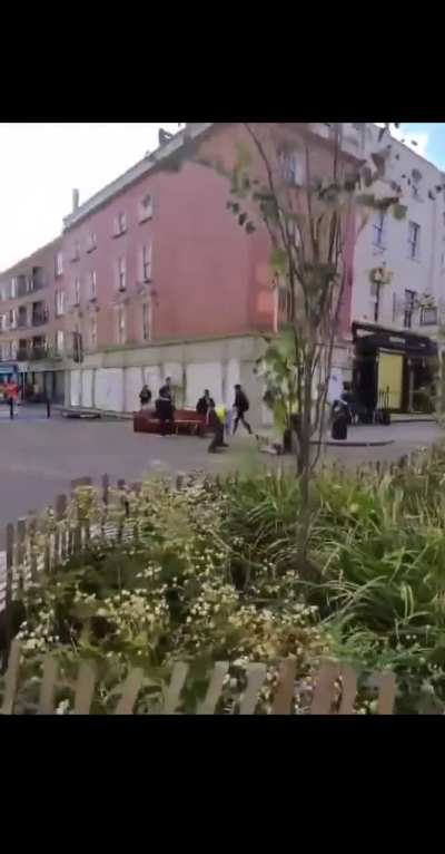 Man tries to stab 2 Irish Guarda and gets beaten down with batons.
