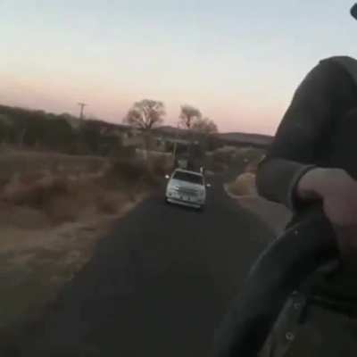 The narco guerra in full affect.. some places in mexico look like a mini war zone. Up armored vehicles, ak47's, drug labs, convoy patrols