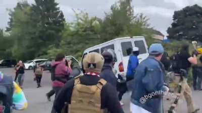 The Proud Boys rally Portland today and things are getting crazier. Proud Boys is a designated terrorist organization in Canada.