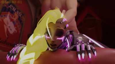Sombra gets cum all over body (Poli<wbr>shed-<wbr>Jade-<wbr>Bell) [Overwatch]