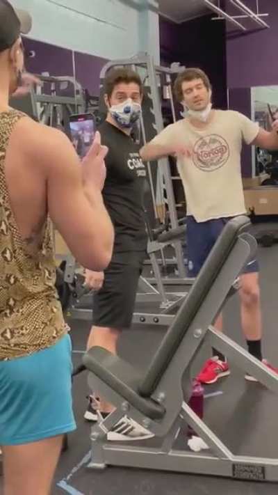 Mr. Tough Guy at the gym flips out for 2 hours after being told to wear his mask. (details in comments)