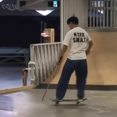 Blind guy skating