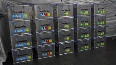 Rheinmetall shows off the mobile field hospital they send to ukraine last week by contract of the german goverment.