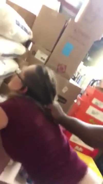 Getting stuffed on her lunch break