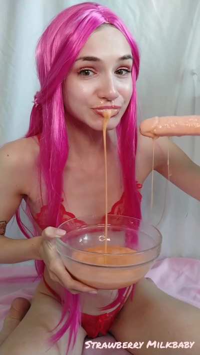 Puke with dildo