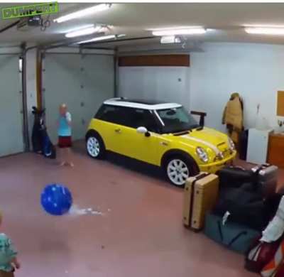 Beach ball in the garage
