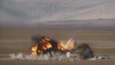 Test footage of an MK series bomb with a laser guidance kit