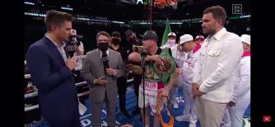 Canelo tells two guys wearing jake paul shirts to get the f out of here