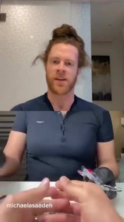 His expressions are priceless in this half duet