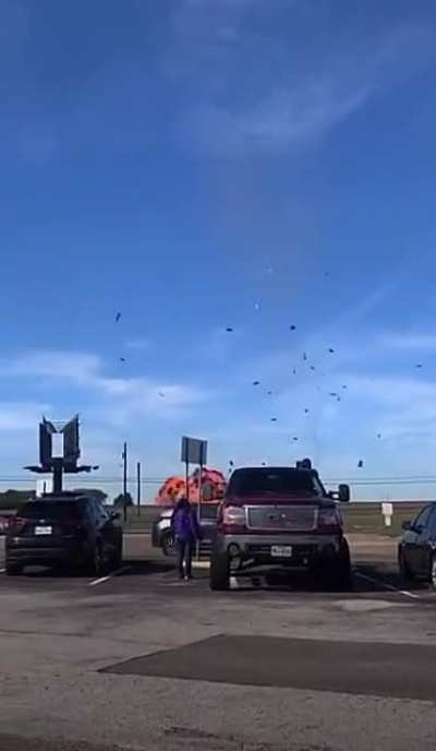 B-17 bomber mid air collision just now in Dallas.