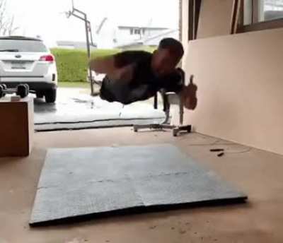 Doing some pushups.