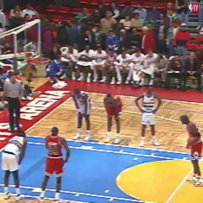 In 1991 Michael Jordan shot a free throw with his eyes closed while playing the Denver Nuggets. THE GOAT