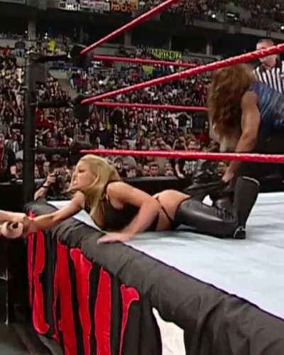 That time Trish lost a strapmatch and some pride