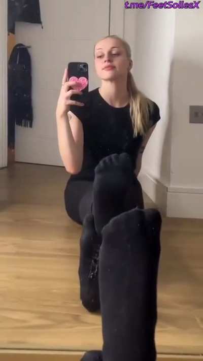 Black socked tease