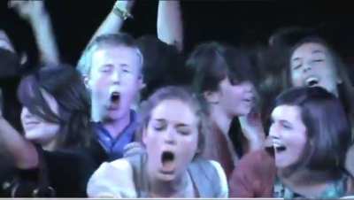 Lady in crowd steals mic from Born Ruffians’ lead singer and he dies inside 