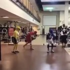 Working hard at the gym