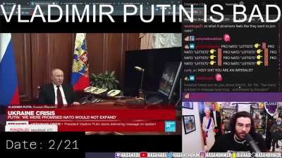 Streamer progressively loses it more and more as he tries to defend Russia and realizes they may be the bad guys