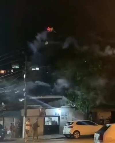 He was annoyed by neighbours so he attack them with drone armed with fireworks.