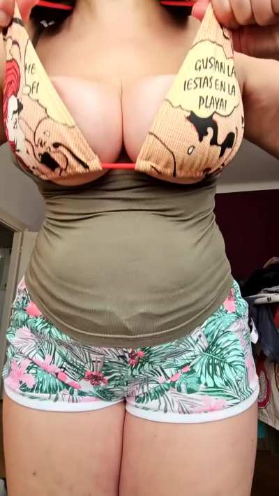 I got big tits. You got big hands. [reveal]