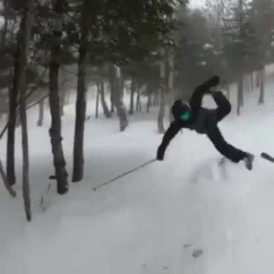 HMFT after skiing into a rock.