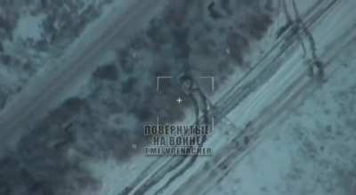 A M2A2 ODS-SA Bradley is targeted by a Russian Lancet Loitering Munition near Novobakhmutivka. Geolocation 48°13'25.0