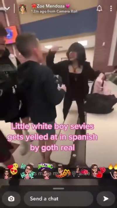 Kid gets yelled at in Spanish by goth real