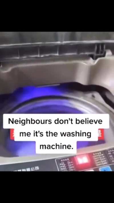 The washing machine is acting sus