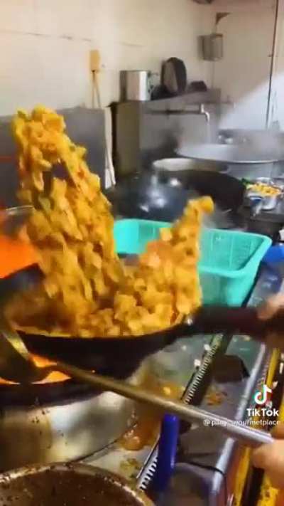 Look at the chef's skill.