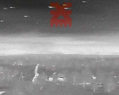 Grad rocket barrage against Russian positions recorded by a drone in the direction of Avdiyivka .  January 10, 2024