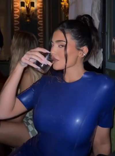 In blue